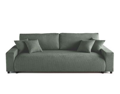 Canapé Droit Convertible 3 Places Pivoine En Velours Texturé Vert