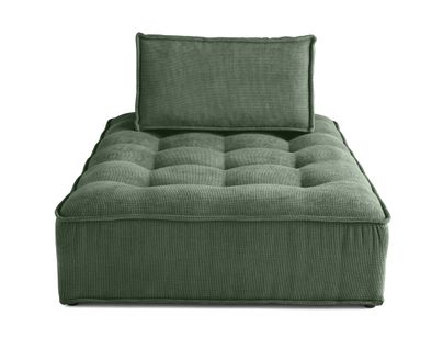 Marisol - Module D'assise Méridienne - Velours Texturé Vert