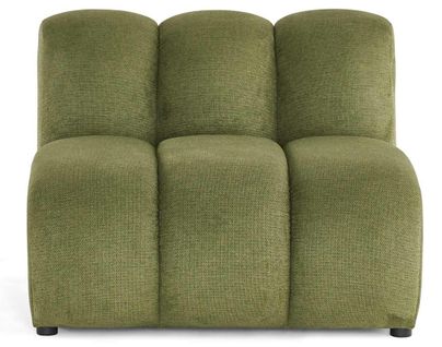 Debbie - Module D'assise Sans Accoudoirs En Tissu Texturé Vert