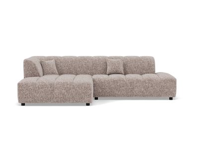 Curtis - Canapé D'angle Gauche 4 Places Sans Accoudoir En Tissu Texturé Taupe