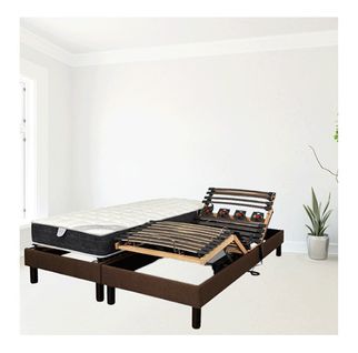 Sommier Electrique Essenzia Zen Emotion Marron 80x200 Lattes Et Plots