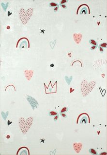 Tapis Enfant À Motifs Papillon - 120x160 - Happy - Rose
