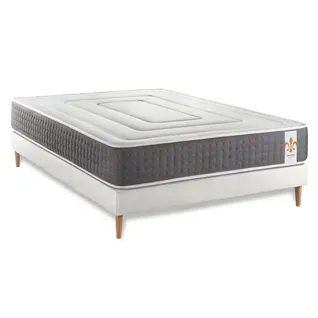 Ensemble Matelas Ressorts Ensachés Et Mémoire De Forme 180x200 Vingt-six Ep:26 Cm - Sommier Kit Blan