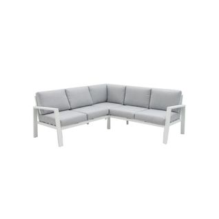 Canapé D'angle D'extérieur Aluminium Blanc/gris - Vado