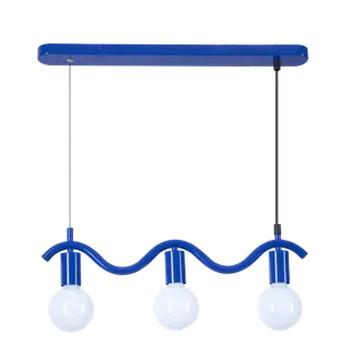 Suspension Wama 3 Lampes En Métal Bleu