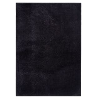Tapis Uni Noir Lavable Doux - Loft Noir - 80x150 Cm