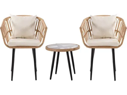 Salon De Jardin Rotin "vela" - 2 Places - Marron