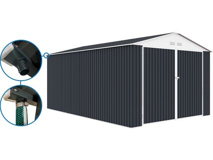 Garage Métal " Houston" - 15,36 M² Avec Gouttière  - Anthracite