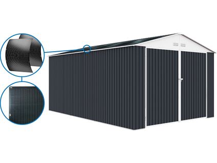 Garage Métal " Houston" - 18,56 M² Avec Panneau Solaire - Anthracite