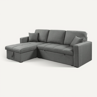 Canapé D'angle Convertible/réversible Style Bubble "alain" - 3 Places - Noir