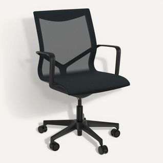 Fauteuil de bureau STORM BUT PRO résille basculant noir vue 3/4