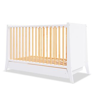 Lit Bébé Évolutif Avec Tiroir Timeo 60x120 Cm (matelas Non Inclus) - Blanc et Bois