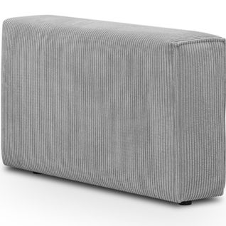 Accoudoir Gauche Pour Canapé En Velours Côtelé Gris Clair - Harper Mod