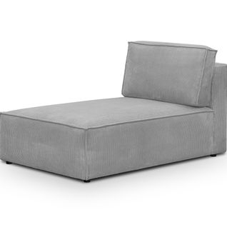 Méridienne En Velours Côtelé Gris Clair - Harper Mod