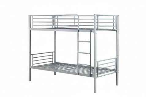 Lit Superposé Séparable Métal 2 Couchages 90x190 Cm Gris Luna