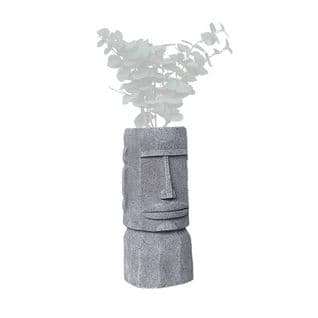 Cache Pot Figurine Aztèque. Porte Plante Statuette En Magnesia H46cm