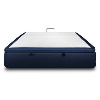 Sommier Coffre Velours Bleu 160x200 H39cm