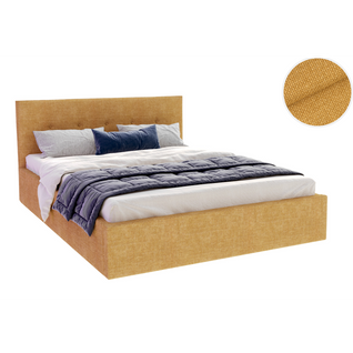 Lit Coffre Tulsa 140x200 Cm - Sommier Inclus Jaune Miel