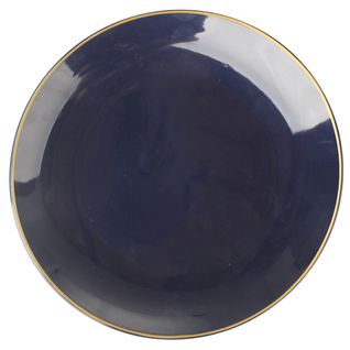 Assiette plate Ø 26,5 cm UPSILON Bleue et motifs doré
