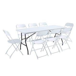 Ensemble Table Et 8 Chaises Pliantes De Jardin 180 Cm