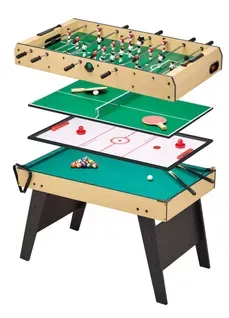 Table Multi Jeux 4 En 1 - Baby-foot - Billard - Ping Pong - Hockey