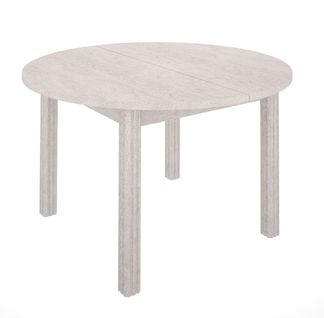 Table ronde + 1 allonge DAISY Imitation chêne blanchi