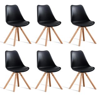 Lot De 6 Chaises Scandinaves Noires - Helsinki