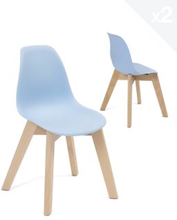 Lot de 2 chaises scandinaves Enfant JUBA (bleu)