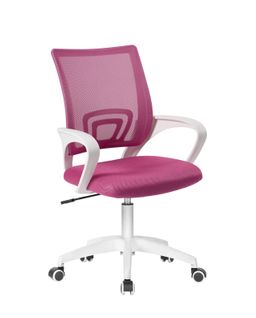 Chaise de bureau ergonomique pivotante réglable haut bas FLAG-E (rose Blanc)