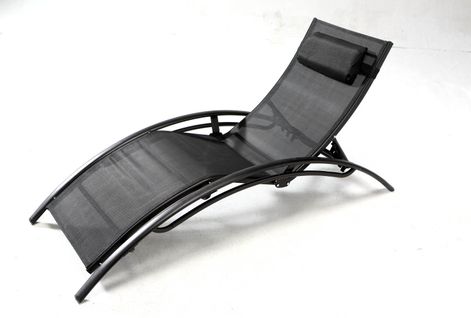 Limea - Lot De 2 Transats Ajustables Noirs Avec Coussin