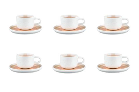 Lot De 6 Tasses En Grès Rose D15