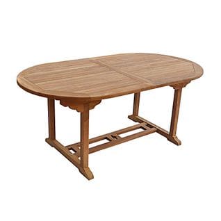 Salento - Table De Jardin Ovale Extensible En Teck
