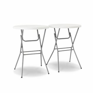 Lot De 2 Tables Hautes De Réception – Gala – Mange Debout. Pliables. Ø80cm X 110cm