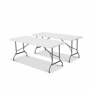 Lot De 2 Tables De Réception. Pliables 180cm. Table Pliante Avec Poignée De Transport. Table De