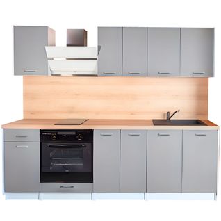 Cuisine Complète Eco Gris Brillant 240 Cm