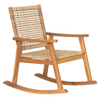 Rocking Chair Interieur Exterieur En Acacia Et Corde Marron Acacia
