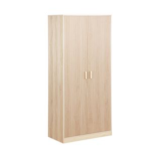 Dressing. Armoire. 2 Portes Avec Penderie Et Rangements Linear. Panneaux Stratifiés Et Pied En Bois