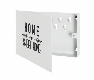 Boîte à Clés Design Métal Blanc "home Sweet Home" Kilia