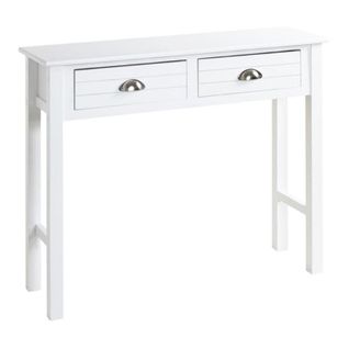 Console 2 Tiroirs "lavido" 100cm Blanc Laqué