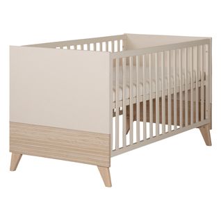 Lit Bébé Évolutif 70x140 Sidney - Convertible En Lit Junior - Hauteur Réglable - Beige - Décor
