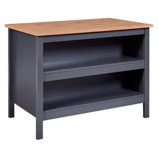 Ilot de cuisine LINA gris anthracite et imitation chêne