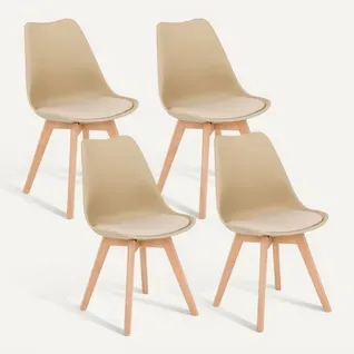 Lot De 4 Chaises Scandinaves Abby - Coloris Champagne
