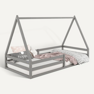 Lit Cabane Sila 90 X 190 Cm, En Pin Massif Gris
