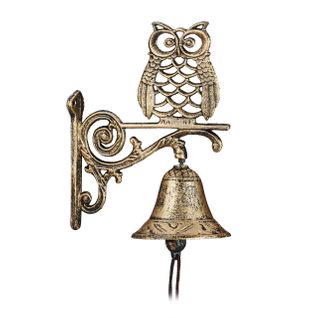 Cloche De Porte À Chouette Doré