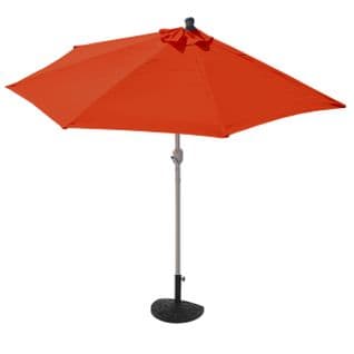 Demi-parasol Aluminium Parla, Ip 50+, 260cm ~ Terracotta Avec Pied