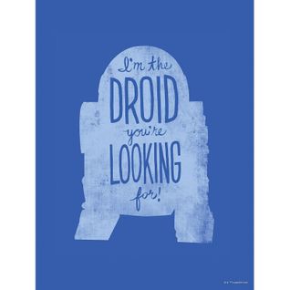 Poster D'art Star Wars Silhouette R2d2 Citations - 40 X 50 Cm