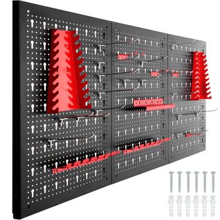 Panneaux Perforés Pour Rangement D'outils Avec 25 Crochets Et Supports 120x2x60cm