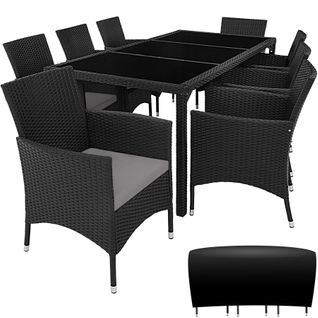 Salon De Jardin Noir/gris  60 X 55 X 83 Cm