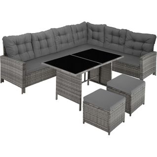 Canapé De Jardin Lounge En Rotin Gris/beige  116.5 X 63 X 75 Cm
