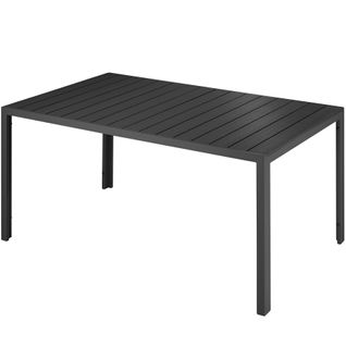 Table De Jardin Bianca 150 X 90 Cm Pieds Réglables En Hauteur - Noir/noir